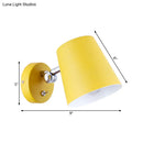 GobekUsa Modern Yellow Sconce Light Fixture with Conical Metal Shade for Bedroom Wall
