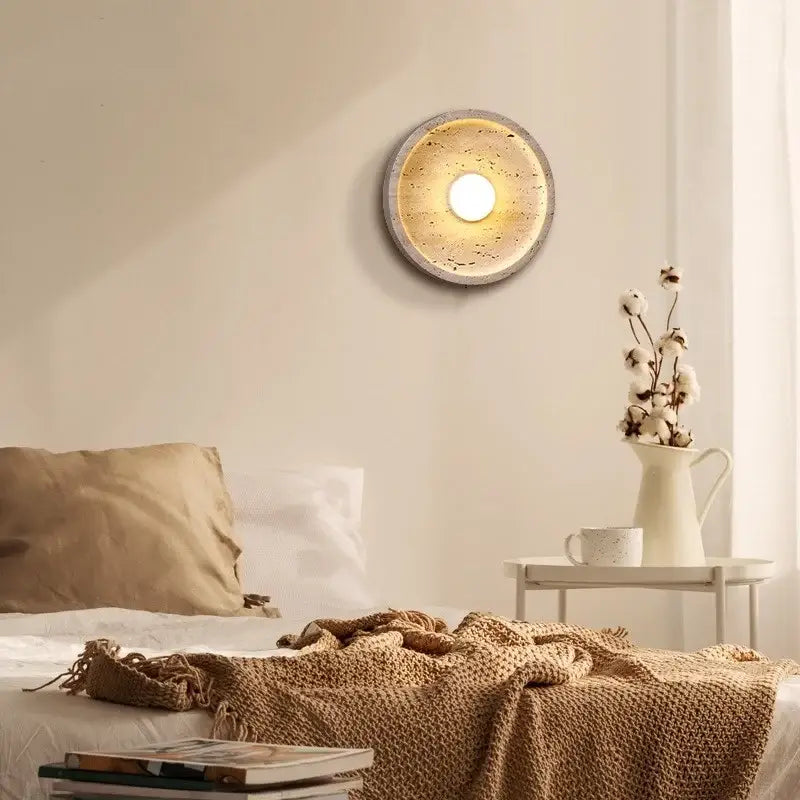 GobekUsa LED Wall Lamp Pull Chain Yellow Stone Modern Mirror Light, photo 2 of 22