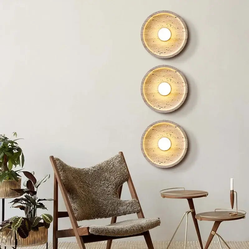 GobekUsa LED Wall Lamp Pull Chain Yellow Stone Modern Mirror Light, photo 4 of 22