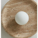 GobekUsa Glass Ball LED Ceiling Light, Japan Style, Yellow Travertine, Restaurant Reading Décor