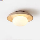 GobekUsa Glass Ball LED Ceiling Light, Japan Style, Yellow Travertine, Restaurant Reading Décor
