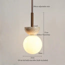 GobekUsa Yellow Travertine LED Pendant Lights for Kitchen Island Bedroom Dining Table