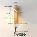 GobekUsa LED Wall Lamp 2 Glass Ball White, Yellow Travertine Stone Indoor Light