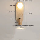 GobekUsa LED Wall Lamp 2 Glass Ball White, Yellow Travertine Stone Indoor Light