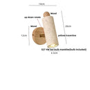 GobekUsa LED Wall Sconce Yellow Travertine Stone Wood Nordic Modern Rotate Bedside Lamp