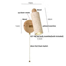 GobekUsa LED Wall Sconce Yellow Travertine Stone Wood Nordic Modern Rotate Bedside Lamp