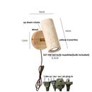 GobekUsa LED Wall Sconce Yellow Travertine Stone Wood Nordic Modern Rotate Bedside Lamp
