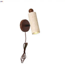 GobekUsa LED Wall Sconce Yellow Travertine Stone Wood Nordic Modern Rotate Bedside Lamp