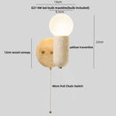 GobekUsa LED Wall Sconce Yellow Travertine Stone Wood Nordic Modern Rotate Bedside Lamp