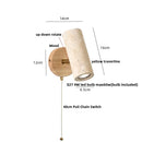 GobekUsa LED Wall Sconce Yellow Travertine Stone Wood Nordic Modern Rotate Bedside Lamp