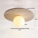 GobekUsa LED Wood Ceiling Light: Natural Yellow Travertine, Modern Nordic Design