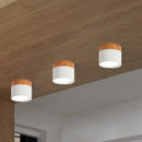 GobekUsa Small Macaron Metal Flush Mount Ceiling Light for Kitchen Bar - Yellow/Blue/Black & Wood