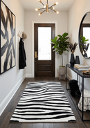 Black and White Zebra Wool Area Rug - Hand Tufted Modern Plush by The Rug Decor
