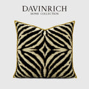 GobekUsa Gold Zebra Pattern Jacquard Pillow Cover - Modern Luxury Decor