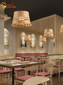 GobekUsa Bamboo Weave Pendant Light LED E27 Modern Zen Decor Restaurant Bar Tea Room