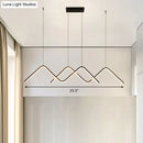 GobekUsa Sleek Zigzag Suspension LED Ceiling Lamp in Black - Minimalist Metal Light Fixture for Restaurants