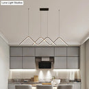 GobekUsa Sleek Zigzag Suspension LED Ceiling Lamp in Black - Minimalist Metal Light Fixture for Restaurants