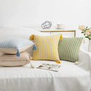 Modern zigzag jacquard woven cushion cover set living room tassels by Decorbites