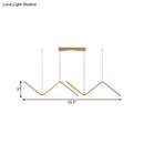 GobekUsa Modern Zigzag Metal Hanging Lamp - Black/Gold LED Island Pendant in Warm/White Light for Dining Room
