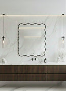 Black Squiggly Mirror - Rectangular Wavy Mirror