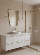 Italian Wavy Brass Mirror - Antique Metal Frame Mirror