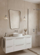 Italian Curved Silver Brass Mirror - Butterfly Wall Mirror