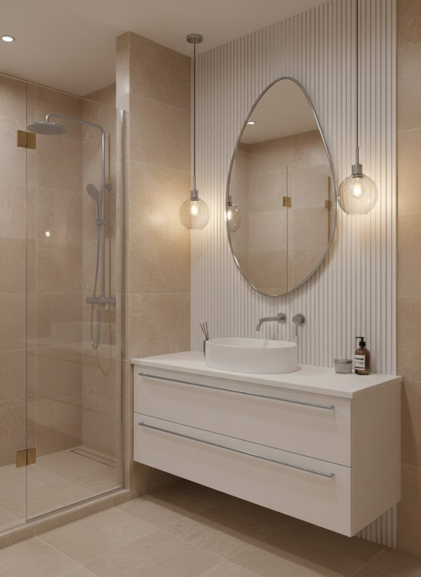 Asymmetrical Silver Wall Mirror, photo 2 of 12
