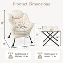 Modern Accent Sofa Chair with Folding Footrest and Side Pocket by LJGDeals