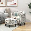 Modern Accent Tub Chair and Ottoman Set with Fabric Upholstered-Beige by LJGDeals