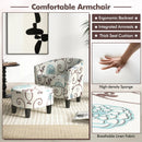 Modern Accent Tub Chair and Ottoman Set with Fabric Upholstered-Beige by LJGDeals