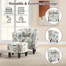 Modern Accent Tub Chair and Ottoman Set with Fabric Upholstered-Beige by LJGDeals