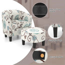 Modern Accent Tub Chair and Ottoman Set with Fabric Upholstered-Beige by LJGDeals