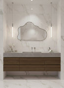 Handcrafted Silver Cloud Brass Mirror