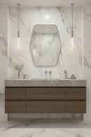 Silver Brass Hexagonal Frame Mirror