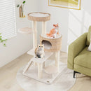 Modern Cat Tree for Indoor Cats with Cattail Fluff Condo and Top Perch-Natural by LJGDeals