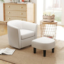 Modern Club Swivel Accent Chair with Ottoman Footrest Curved Backrest by LJGDeals