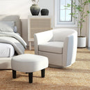 Modern Club Swivel Accent Chair with Ottoman Footrest Curved Backrest by LJGDeals