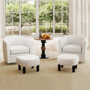 Modern Club Swivel Accent Chair with Ottoman Footrest Curved Backrest by LJGDeals