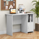 Modern Computer Desk with Cabinet-White by LJGDeals