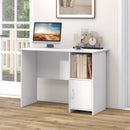 Modern Computer Desk with Cabinet-White by LJGDeals