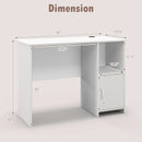 Modern Computer Desk with Cabinet-White by LJGDeals