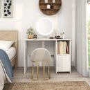 Modern Computer Desk with Cabinet-White by LJGDeals