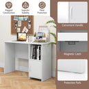 Modern Computer Desk with Cabinet-White by LJGDeals