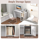 Modern Computer Desk with Cabinet-White by LJGDeals