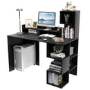 Modern Computer Desk with Storage Bookshelf and Hutch for Home Office by LJGDeals