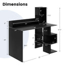 Modern Computer Desk with Storage Bookshelf and Hutch for Home Office by LJGDeals
