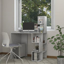 Modern Computer Desk with Storage Bookshelf and Hutch for Home Office by LJGDeals