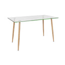 Modern Glass Rectangular Dining Table with Metal Legs by LJGDeals