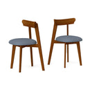 Mid-Century Modern Kitchen Chairs with Rubber Wood Frame and Padded Seat-Walunt by LJGDeals