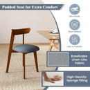 Mid-Century Modern Kitchen Chairs with Rubber Wood Frame and Padded Seat-Walunt by DirectDeals